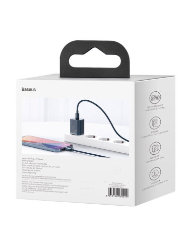 Chargeur secteur BASEUS Type C PD QC3.0 3A 20W CCSUP-B03/CCCJGCE bleu