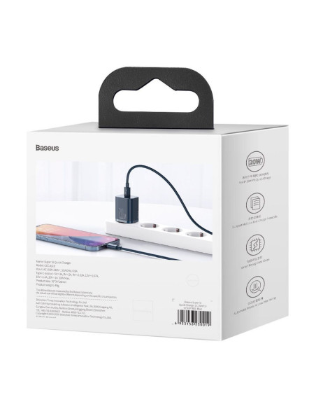 Chargeur secteur BASEUS Type C PD QC3.0 3A 20W CCSUP-B03/CCCJGCE bleu
