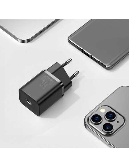 BASEUS chargeur secteur Type C + câble Type C vers Lightning PD QC3.0 3A 20W TZCCSUP-B01/CCCJGCE-D noir