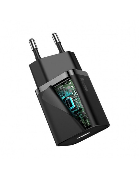 BASEUS chargeur secteur Type C + câble Type C vers Lightning PD QC3.0 3A 20W TZCCSUP-B01/CCCJGCE-D noir
