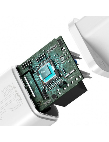BASEUS chargeur secteur Type C + câble Type C vers Lightning PD QC3.0 3A 20W TZCCSUP-B02/CCCJGCE-D blanc
