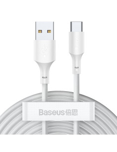 BASEUS cableUSB Typ C 2,4A Simple Wisdom TZCATZJ-02 1,5 m blanc 2 pcs