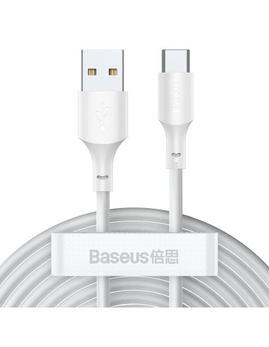 BASEUS cableUSB Typ C 2,4A Simple Wisdom TZCATZJ-02 1,5 m blanc 2 pcs