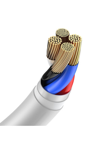 BASEUS cable USB pour Apple Lightning 8-pin 2,4A Simple Wisdom TZCALZJ-02 1,5 m blanc 2 pcs
