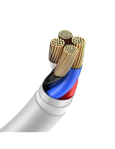 BASEUS cable USB pour Apple Lightning 8-pin 2,4A Simple Wisdom TZCALZJ-02 1,5 m blanc 2 pcs