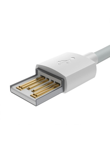 BASEUS cable USB pour Apple Lightning 8-pin 2,4A Simple Wisdom TZCALZJ-02 1,5 m blanc 2 pcs