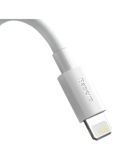 BASEUS cable USB pour Apple Lightning 8-pin 2,4A Simple Wisdom TZCALZJ-02 1,5 m blanc 2 pcs