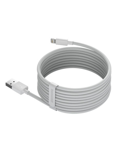 BASEUS cable USB pour Apple Lightning 8-pin 2,4A Simple Wisdom TZCALZJ-02 1,5 m blanc 2 pcs