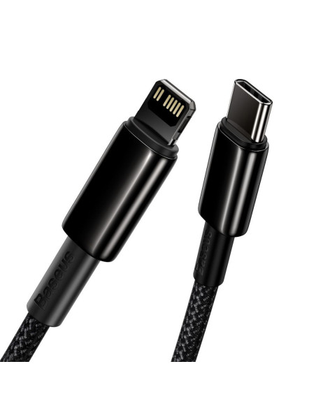 Câble BASEUS Type C vers Lightning PD 20W Tungsten Gold CATLWJ-01 1 m noir