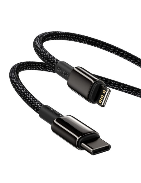 Câble BASEUS Type C vers Lightning PD 20W Tungsten Gold CATLWJ-01 1 m noir