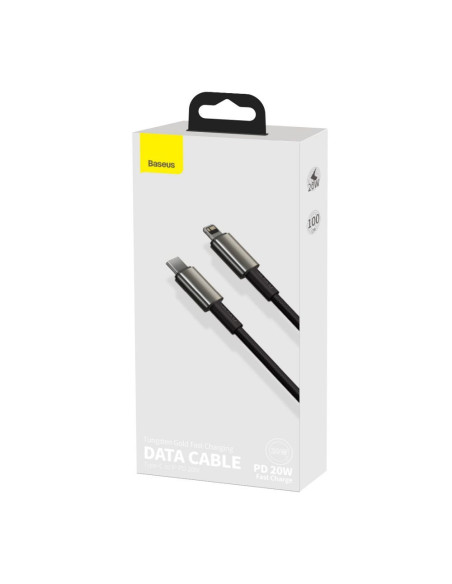Câble BASEUS Type C vers Lightning PD 20W Tungsten Gold CATLWJ-01 1 m noir