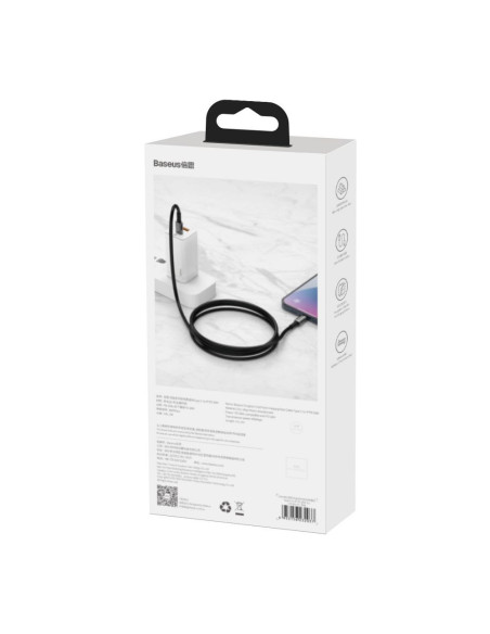 Câble BASEUS Type C vers Lightning PD 20W Tungsten Gold CATLWJ-01 1 m noir