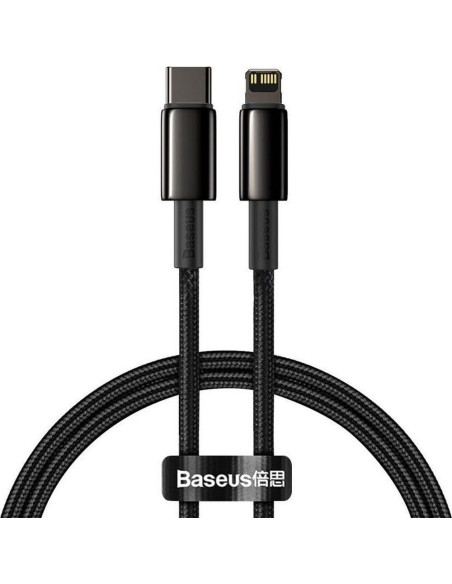 Câble BASEUS Type C vers Lightning PD 20W Tungsten Gold CATLWJ-01 2 m noir