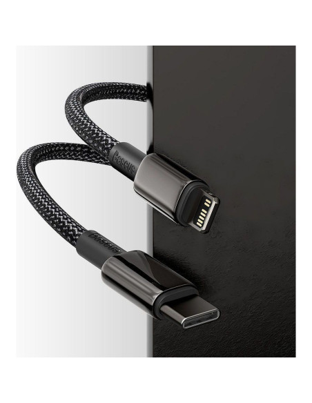 Câble BASEUS Type C vers Lightning PD 20W Tungsten Gold CATLWJ-01 2 m noir