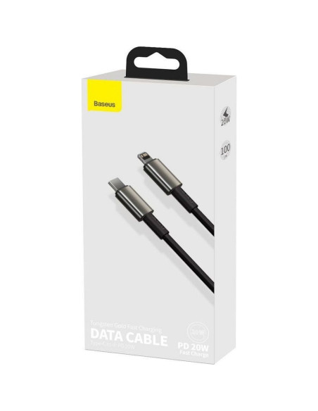 Câble BASEUS Type C vers Lightning PD 20W Tungsten Gold CATLWJ-01 2 m noir