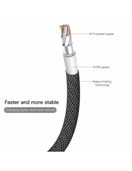 BASEUS Câble USB A vers Lightning 2A Yvien CALYW-A01 1,8 m noir