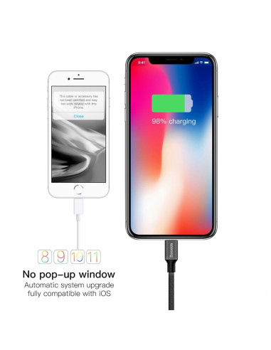 BASEUS Câble USB A vers Lightning 2A Yvien CALYW-A01 1,8 m noir