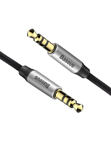 BASEUS AUX Yiven 3,5 mm câble M30 1,5 metre argent-noir CAM30-CS1