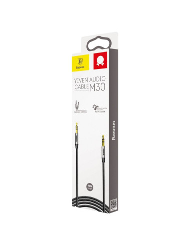 BASEUS AUX Yiven 3,5 mm câble M30 1,5 metre argent-noir CAM30-CS1
