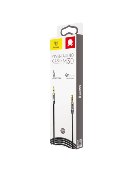 BASEUS AUX Yiven 3,5 mm câble M30 1,5 metre argent-noir CAM30-CS1