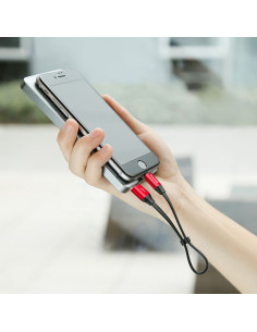 BASEUS Câble USB A vers Lightning 2A Nimble CALMBJ-B91 0,23 m noir et rouge 2