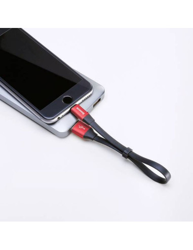 BASEUS Câble USB A vers Lightning 2A Nimble CALMBJ-B91 0,23 m noir et rouge