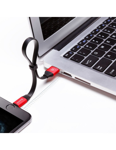 BASEUS Câble USB A vers Lightning 2A Nimble CALMBJ-B91 0,23 m noir et rouge