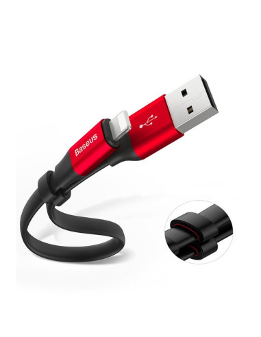 BASEUS Câble USB A vers Lightning 2A Nimble CALMBJ-B91 0,23 m noir et rouge