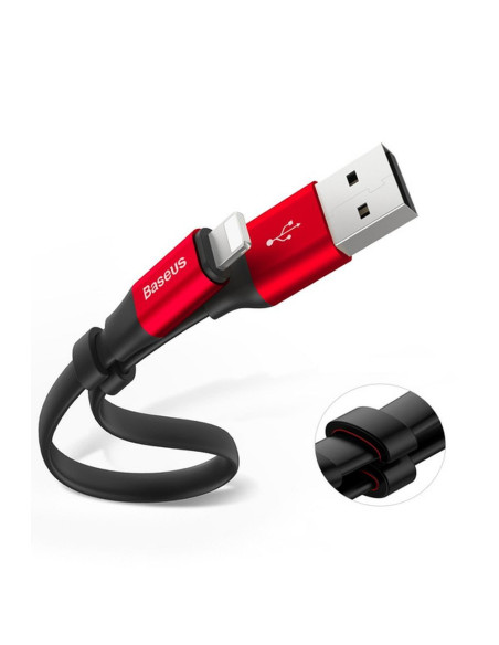 BASEUS Câble USB A vers Lightning 2A Nimble CALMBJ-B91 0,23 m noir et rouge