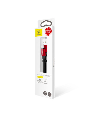 BASEUS Câble USB A vers Lightning 2A Nimble CALMBJ-B91 0,23 m noir et rouge