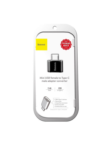 Adaptateur BASEUS OTG USB to Typ-C 2,4A noir