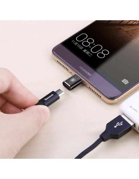 Adaptateur BASEUS MicroUSB pour Typ-C NOIR