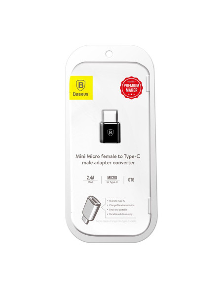 Adaptateur BASEUS MicroUSB pour Typ-C NOIR