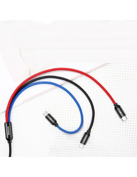 BASEUS Câble 3-en-1 USB A vers Micro USB / Lightning / Type C 3,5A CAMLT-BSY01 0,3 m noir