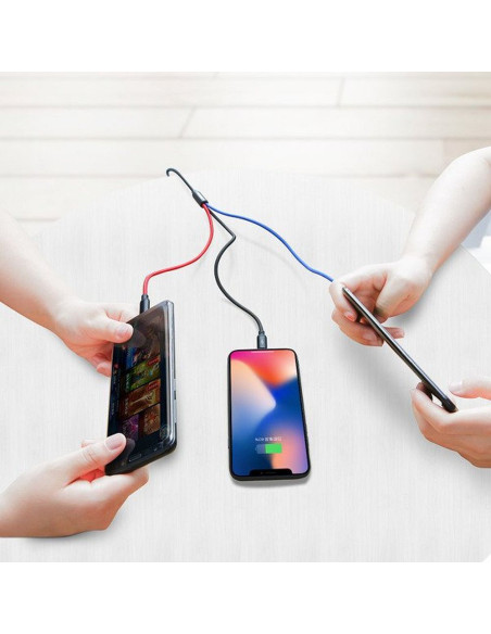 BASEUS Câble 3-en-1 USB A vers Micro USB / Lightning / Type C 3,5A CAMLT-BSY01 0,3 m noir