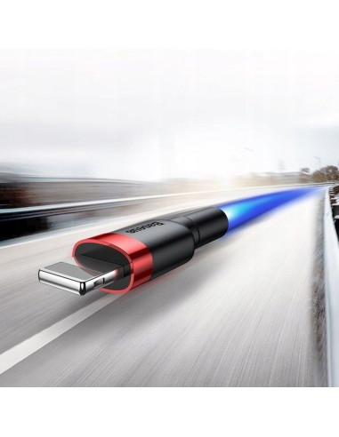 BASEUS Câble USB A vers Lightning 2,4A Cafule CALKLF-A09 0,5 m rouge noir