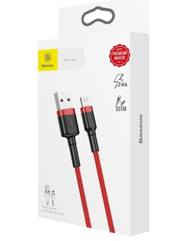 BASEUS Câble USB A vers Lightning 2,4A Cafule CALKLF-A09 0,5 m rouge noir