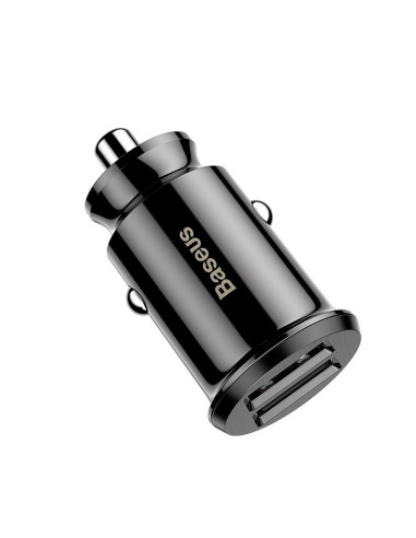 Chargeur voiture BASEUS Grain Dual-USB 3.1 A - noir