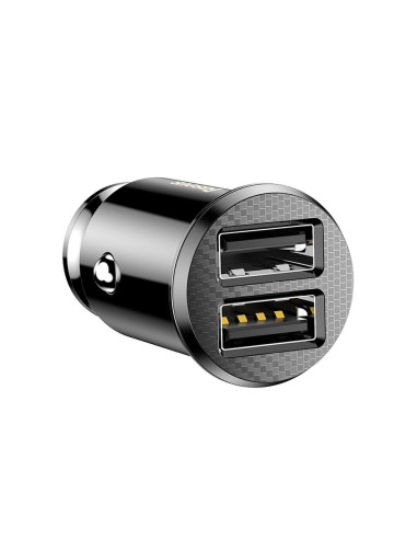 Chargeur voiture BASEUS Grain Dual-USB 3.1 A - noir