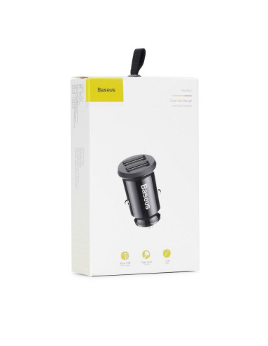 Chargeur voiture BASEUS Grain Dual-USB 3.1 A - noir