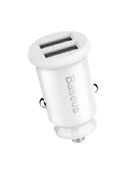 Chargeur voiture BASEUS Grain Dual-USB 3.1A blanc