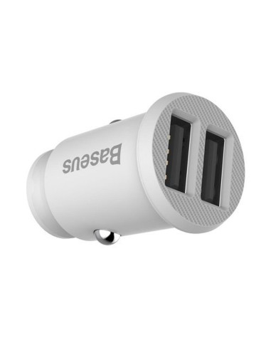Chargeur voiture BASEUS Grain Dual-USB 3.1A blanc