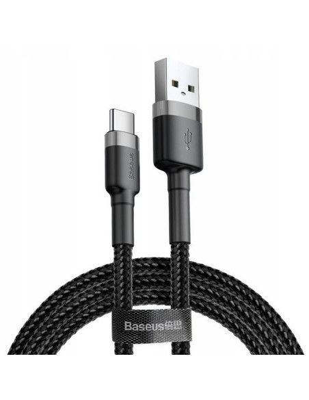 BASEUS Câble USB A vers Type C QC3.0 3A Cafule CATKLF-DG1 0.5 m noir gris
