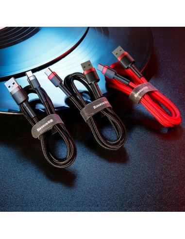 BASEUS Câble USB A vers Type C QC3.0 3A Cafule CATKLF-DG1 0.5 m noir gris