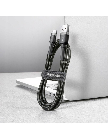 BASEUS Câble USB A vers Type C QC3.0 3A Cafule CATKLF-DG1 0.5 m noir gris