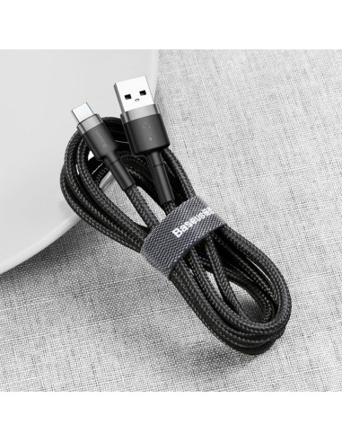 BASEUS Câble USB A vers Type C QC3.0 3A Cafule CATKLF-DG1 0.5 m noir gris