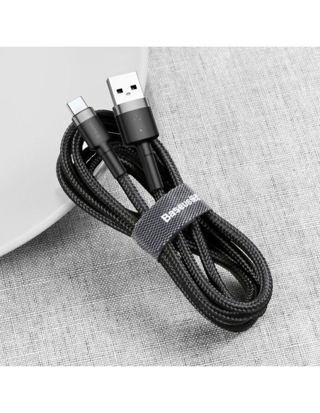 BASEUS Câble USB A vers Type C QC3.0 3A Cafule CATKLF-DG1 0.5 m noir gris