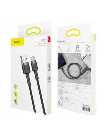 BASEUS Câble USB A vers Type C QC3.0 3A Cafule CATKLF-DG1 0.5 m noir gris