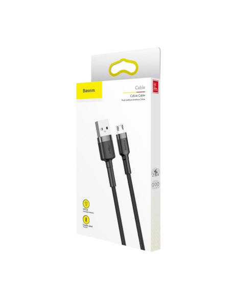 Câble BASEUS Cafule Micro USB 2,4A 1 metre gris-noir