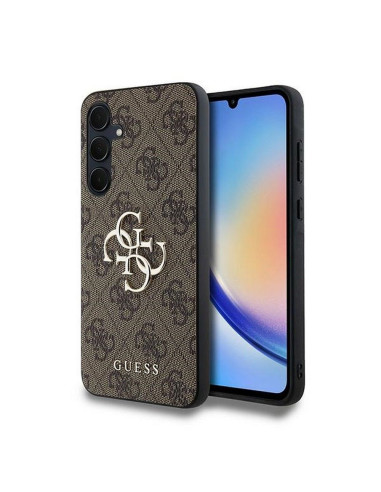 Coque GUESS pour SAMSUNG A35 GUHCSA354GMGBR (PU Big 4G Metal Logo) marron